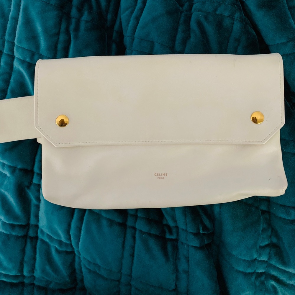 Celine white fanny pack